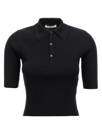 Ribbed polo shirt
