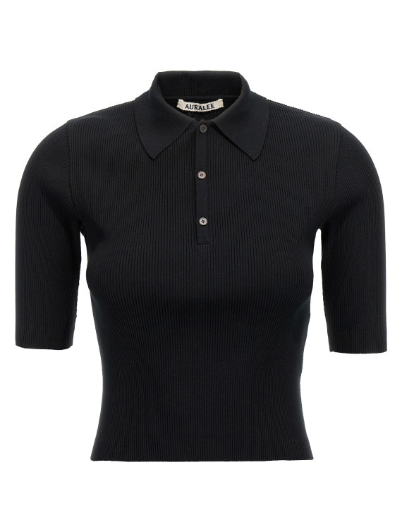 Ribbed polo shirt #1