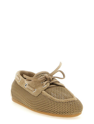 Mesh and suede boat shoe #