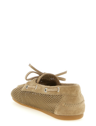 Mesh and suede boat shoe #