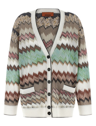 Snake lamé viscose cardigan