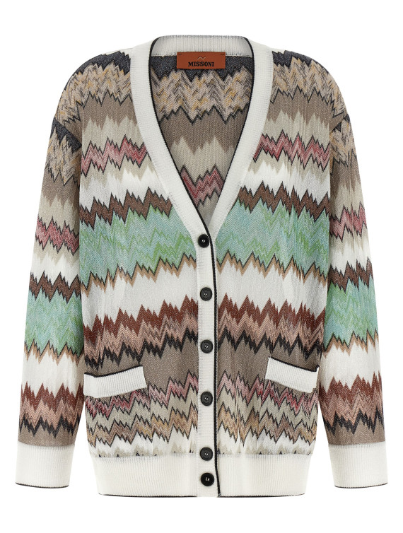 Snake lamé viscose cardigan #1