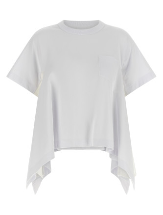 Denim insert t-shirt