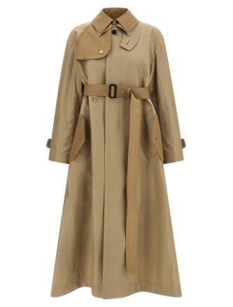 Double layer collar trench coat