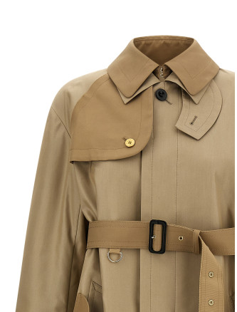 Double layer collar trench coat #