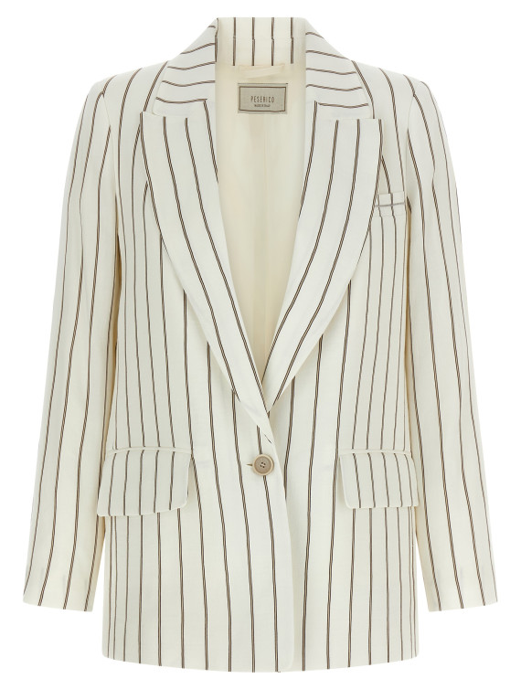 Pinstripe twill blazer #1