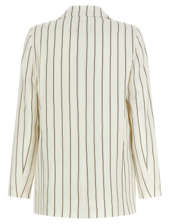 Pinstripe twill blazer #