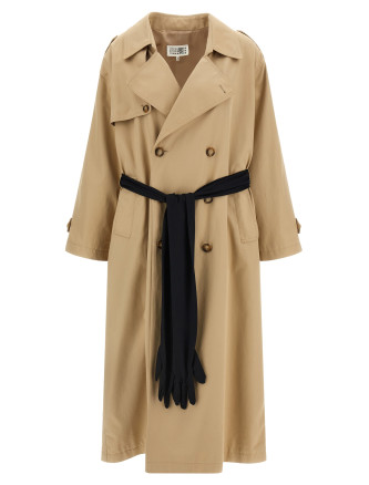 Trench coat with gloves