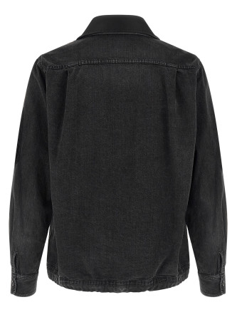 Nylon insert denim jacket #