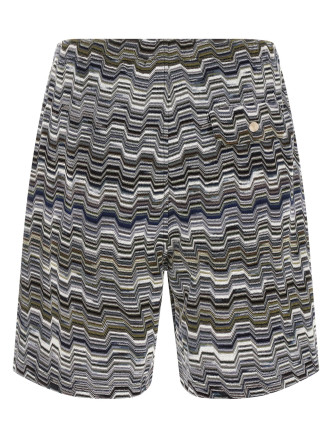 Irregular zigzag bermuda shorts #