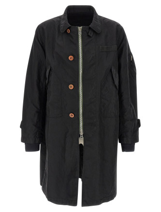 Crumpled effect coat