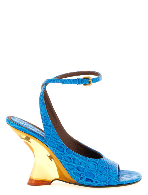 Embossed leather sandals #1