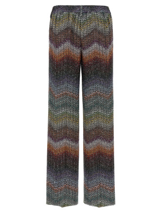 Zigzag lamé viscose pants #