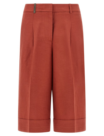 Linen viscose bermuda shorts