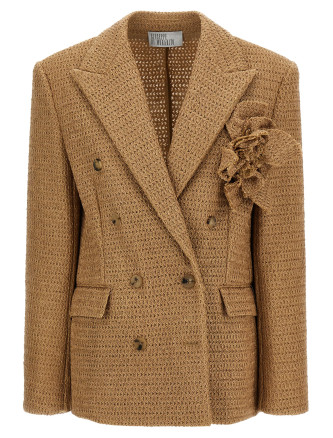 Braided raffia blazer