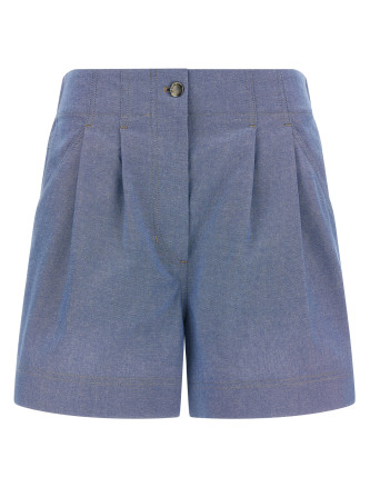 Chambray cotton shorts