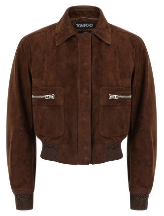 Suede bomber jacket