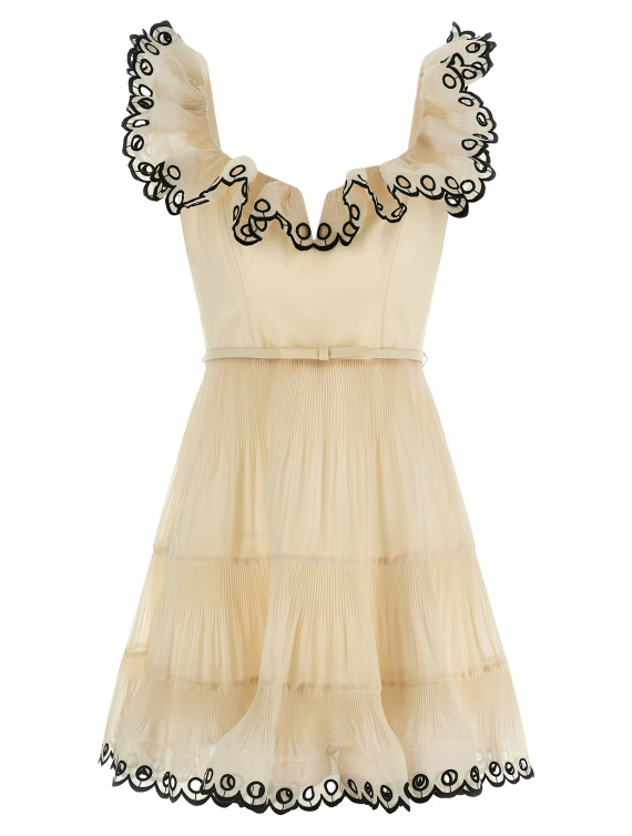 'Embroidered Frilled Mini' dress #1