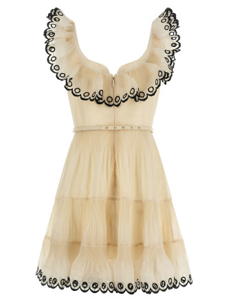 'Embroidered Frilled Mini' dress #