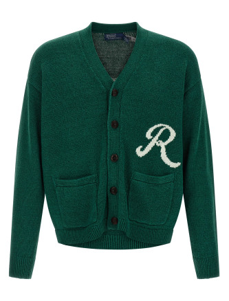 Intarsia logo cardigan