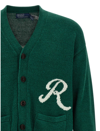 Intarsia logo cardigan #