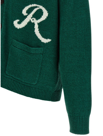 Intarsia logo cardigan #