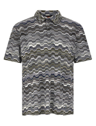 Irregular zigzag polo shirt
