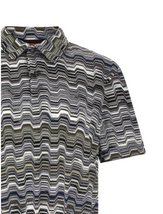 Irregular zigzag polo shirt #