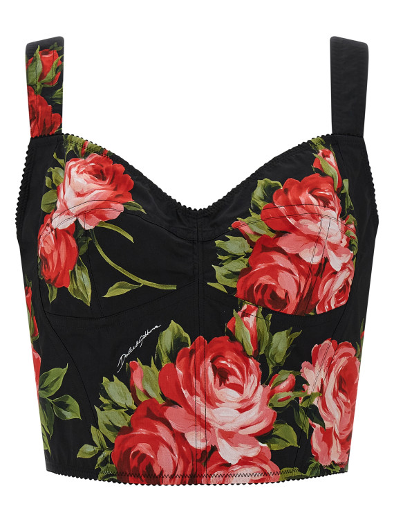 Вечерний топ DOLCE & GABBANA 'Bouquet Rose' (F7BB1THS5UTHN5ZN) #1