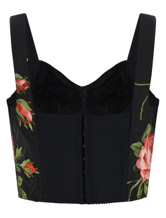 Вечерний топ DOLCE & GABBANA 'Bouquet Rose' (F7BB1THS5UTHN5ZN) #