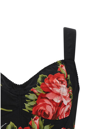 Вечерний топ DOLCE & GABBANA 'Bouquet Rose' (F7BB1THS5UTHN5ZN) #