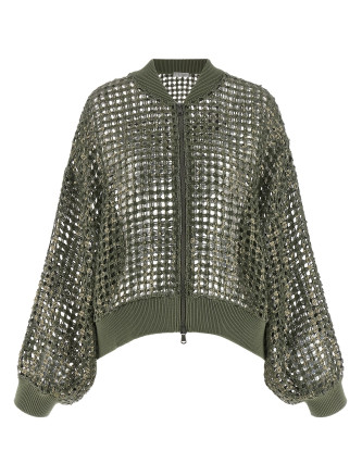 Свитер, кардиган BRUNELLO CUCINELLI 'Dazzling Net Embroidery'