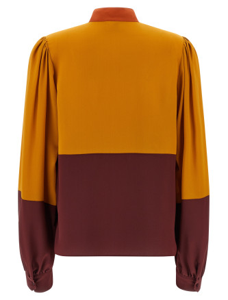 Рубашка, блузка SAINT LAURENT Color-block blouse (857185Y100W6753) #