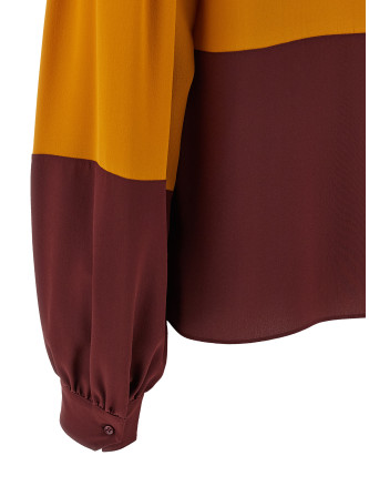 Рубашка, блузка SAINT LAURENT Color-block blouse (857185Y100W6753) #