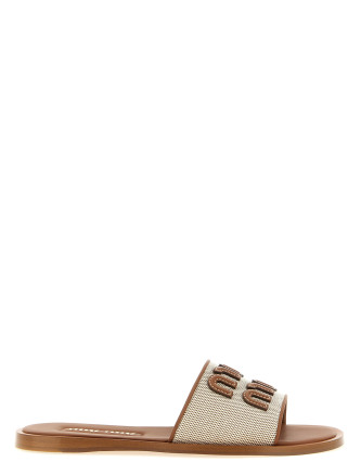 Шлепанцы MIU Slides MIU Woman MIU Logo patch slides