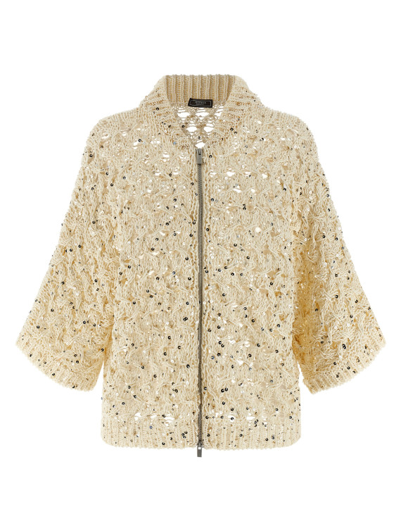 Свитер, кардиган PESERICO Sequin mesh cardigan (E99168F039329A02A) #1
