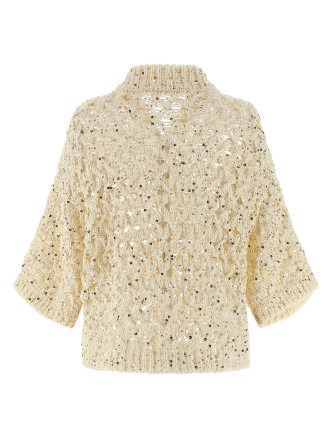 Свитер, кардиган PESERICO Sequin mesh cardigan (E99168F039329A02A) #