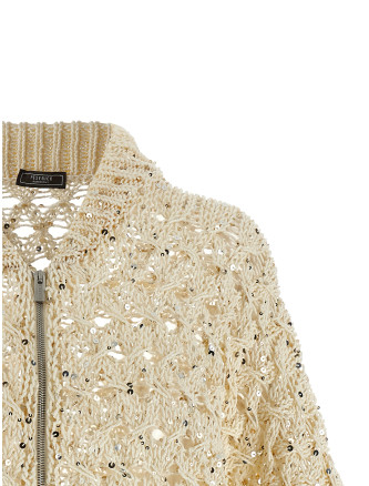 Свитер, кардиган PESERICO Sequin mesh cardigan (E99168F039329A02A) #