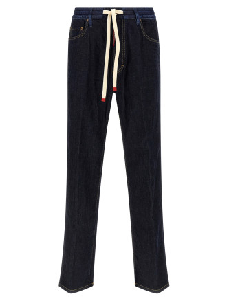 Crinkled effect jeans