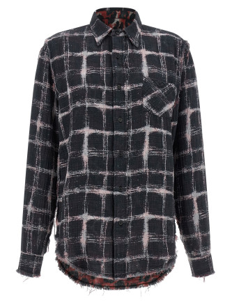 Fringed hem reversible shirt