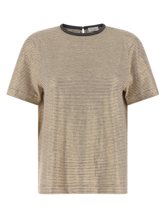 'Shiny Collar Detail' T-shirt