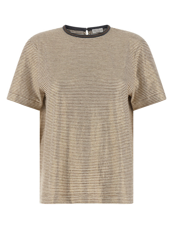 'Shiny Collar Detail' T-shirt #1