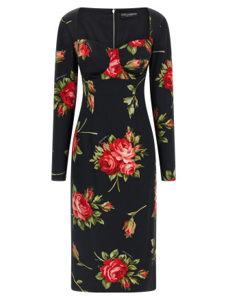 Миди DOLCE & GABBANA 'Bouquet Rose' dress