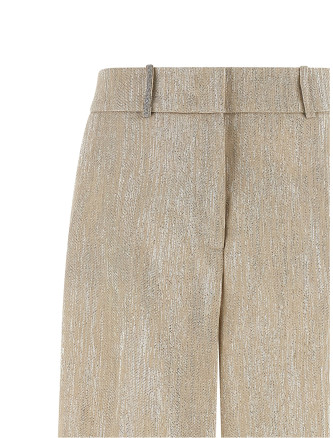 Lamé thread trousers #