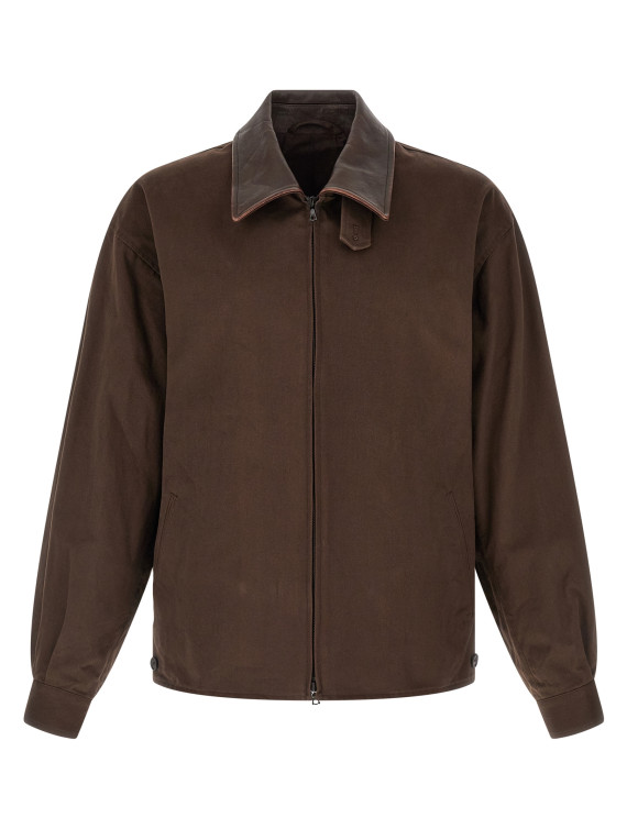 Повседневная куртка SSSTEIN Leather collar jacket (ST1403BROWN) #1