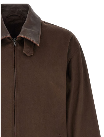 Повседневная куртка SSSTEIN Leather collar jacket (ST1403BROWN) #