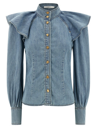 Рубашка, блузка ZIMMERMANN 'Crush Denim'