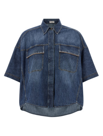 Рубашка, блузка BRUNELLO CUCINELLI 'Shiny Pockets'