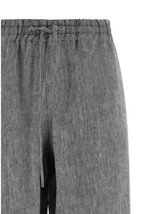 Linen trousers (PA004GREYWHITE) #