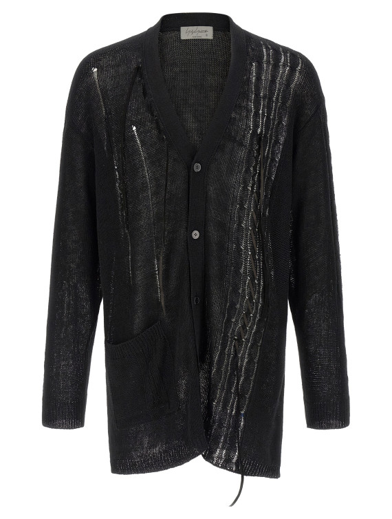Свитер, кардиган YOHJI YAMAMOTO Lace up cardigan (HKK75374BLACK1) #1